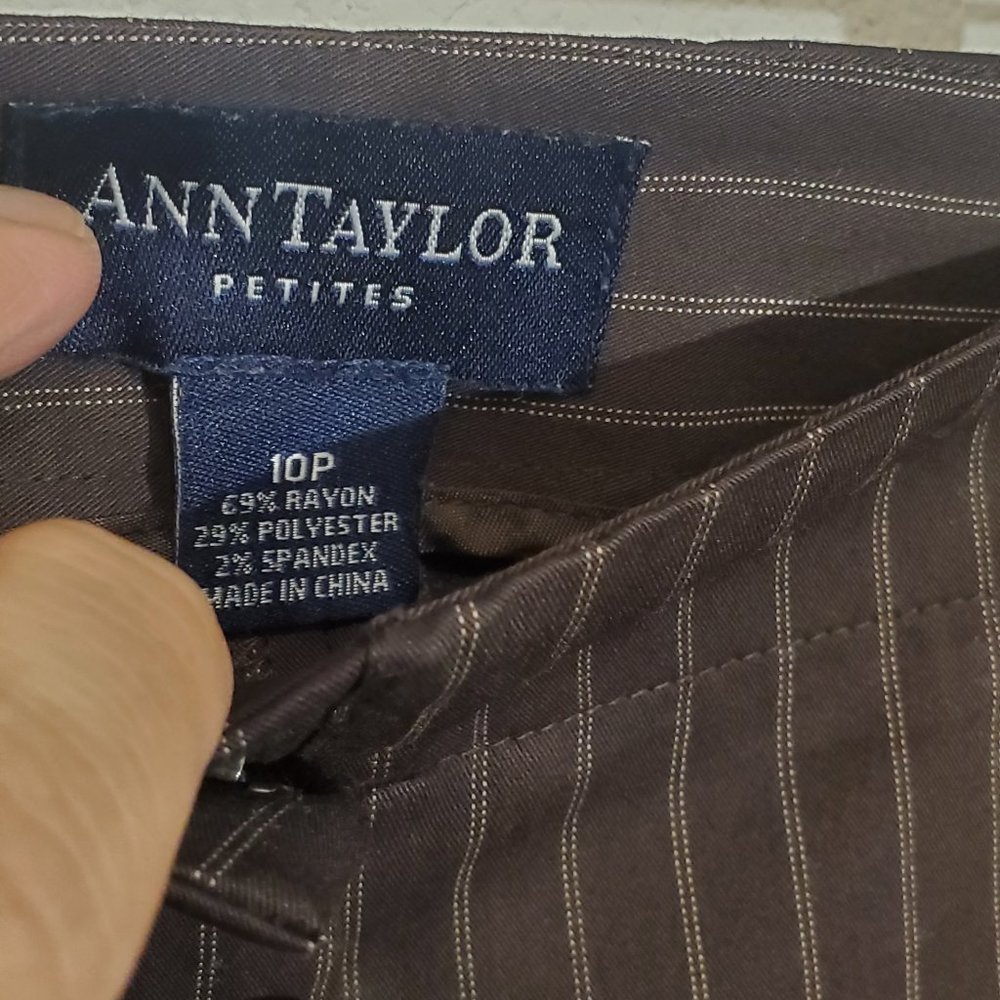 Ann Taylor Vintage Brown Pinstriped Slacks